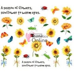 Stickere cu Apa pentru unghii cod A1642 cu floricele colorate
